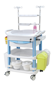 Carrito Médico Económico con Certificación CE, Carrito de Enfermería, Estación de Trabajo Ajustable de ABS para Uso Médico, Carrito de Emergencia - Product Image 2