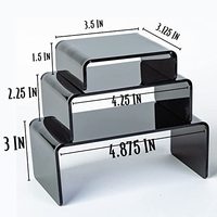 Riser acrylique noir | Présentoir noir, adapté aux bijoux, à la nourriture et aux collections | Présentoir de statue d'action