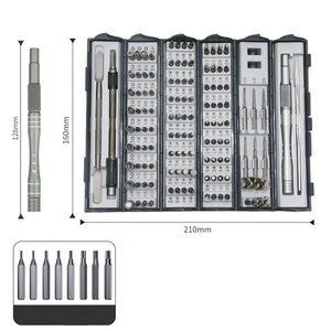 Jeu de tournevis de précision 128 en 1 avec étui rigide pour la réparation de téléphones et d'ordinateurs, embouts magnétiques, poignées isolées, manuel - Product Image 1