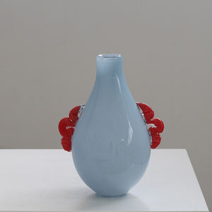 फ्रेंच शैली फूलों का पौधा vesse लिविंग रूम आभूषण व्यक्तित्व सजावट रंगीन प्यारा हल्का लक्जरी ग्लास वेस - Product Image 5