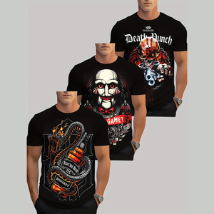 T-shirt pour homme en polyester à col rond décontracté d'été avec impression 3D de motifs de dessins animés personnalisés - Product Image 2