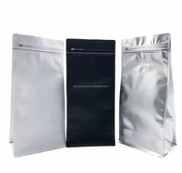Hochwertige Maßgefertigte Ziplock-Kaffee-Verpackung Lebensmittelechter Quadratboden Tiefdruck-Bedruckter PET/AL/PE-Ventilbeutel