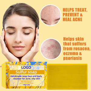 Etiqueta privada Anti-Microbiano Jabón de hierbas naturales Cara Cuerpo Baño Eliminador de ácaros Jabón de azufre - Product Image 3