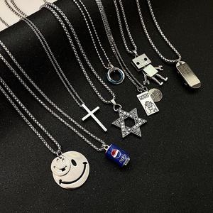 Collar <span class=keywords><strong>de</strong></span> <span class=keywords><strong>Cadena</strong></span> <span class=keywords><strong>de</strong></span> Acero <span class=keywords><strong>de</strong></span> Titanio Combinable con Todo, Estilo Hip-Hop, Personalidad Urbana, Marca <span class=keywords><strong>de</strong></span> Moda, Colgante <span class=keywords><strong>de</strong></span> Aleación para Hombre y Mujer - Product Image 4