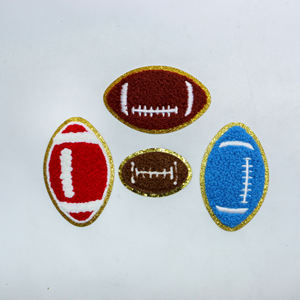 シェニールパッチバレーボールテニスラケットピックルボールサッカー野球ゲームデースポーツパッチに自己接着鉄をパーソナライズ - Product Image 3