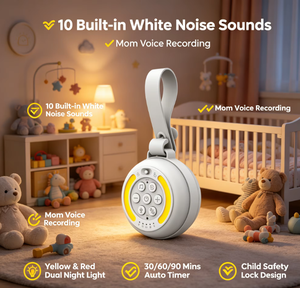 Nueva Máquina Portátil de Sonido Blanco para Bebés con Grabación de Voz de Mamá, Bloqueo Infantil, 10 Sonidos Blancos y Sensor de Llanto - Product Image 1