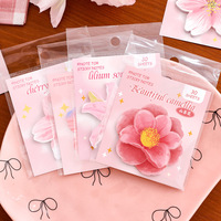 Lytwtw's – bloc-notes adhésif Kawaii avec fleurs mignonnes, bloc-notes, fournitures scolaires et de bureau, autocollant de papeterie, 1 pièce
