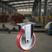 VIMA Industrial 3 4 5 pouces roulette fixe PU roulette en fer pour chariot chariot établi conteneur roulette à usage moyen