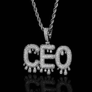 Colgantes de Letras y Números en Forma de Gota de Agua de Moissanita VVS de Plata 925 Premium, con Pavé de Diamantes, Bañados en Oro Real, Estilo Hip Hop Bling, para Fabricantes B2B - Product Image 1