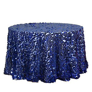 Haute qualité <span class=keywords><strong>luxe</strong></span> 18mm grand Sequin fête <span class=keywords><strong>de</strong></span> mariage nappe ronde 120 pouces broderie Sequin or Table couvre - Product Image 2