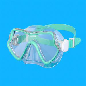 Masker selam lensa tunggal dewasa bersertifikasi CE Tempered Glass Volume rendah ketebalan 4mm masker dibuat PVC tali silikon tampilan lebar - Product Image 5