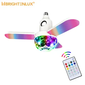 RGB USB Fan Shaped Remote Control Folding Music Smart Speaker RGB Music Lamp Led Deformable Lamp