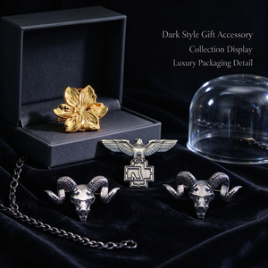 Metal Moda Broş Koleksiyonu Döküm İğneler Altın Zambak Gümüş Kartal Haç Koç Kafatası Rozetleri - Product Image 3
