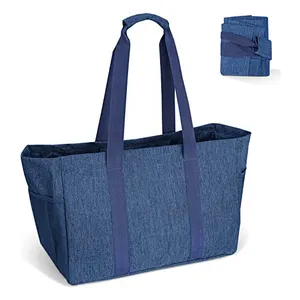 Foldable Reusable Large Utility Soft Extra Beach Lunch Travel Shopping Shopper Handbags Women Tote Storage Bag