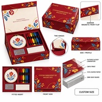 Kit de broderie personnalisé, boîte rigide magnétique, emballage cadeau avec feuille d'or