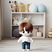 Mini poupée en peluche personnalisée Idol Kpop jouet 5cm 10cm 15cm chemise cheveux bruns poupée en peluche garçon