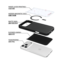 Coque de téléphone AG Feeling Black Edge avec motif étoile coloré doré pour iPhone 17, 17 Pro Max, 16 Pro, 15 – Coque magnétique