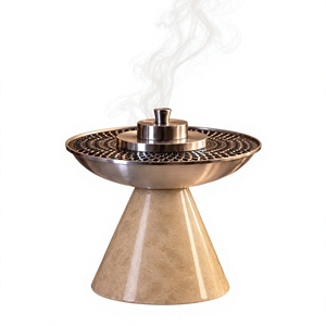 Quemador de Incienso Aromático de Lujo en Acero Inoxidable, Diseño de Cono, Estilo Árabe Jali, Ecológico y Moderno, para el Hogar Islámico - Product Image 1