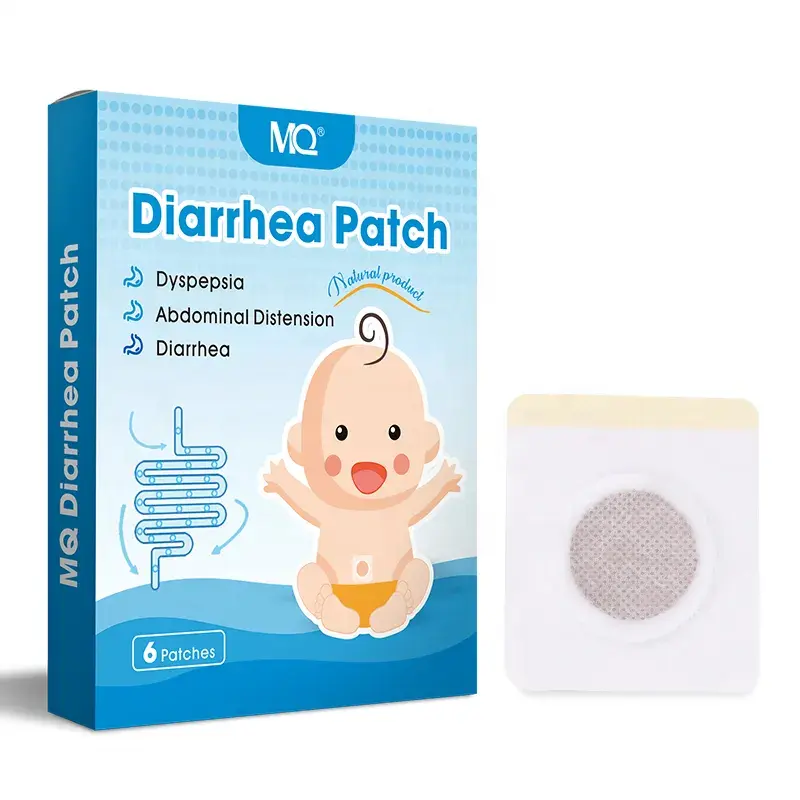 Remendo anti-diarréia MQ 6 pcx/caixa, produto mais vendido, remédio anti-diarréia para bebês, marca própria, promove a digestão do bebê