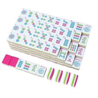 Moderno Juego de Mahjong Americano Portátil de Acrílico Rojo Rosa de Lujo Automático para Reuniones Familiares y Entretenimiento