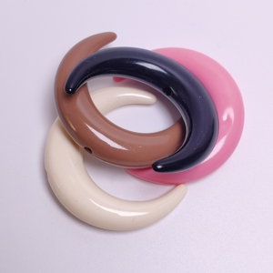 100 pièces/sac Perles intercalaires en vrac en forme de <span class=keywords><strong>lune</strong></span>, couleurs assorties, breloques pour stylos, décoration DIY, fournitures de fabrication de bijoux - Product Image 5