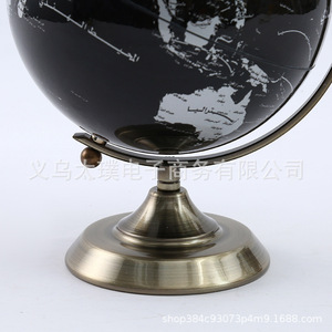 Creative, luxurious, high-end entryway decorative item: antique bronze Arabic double-needle globe, <b>geography</b> teaching aid for - Product Image 4