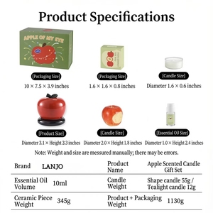 LANJO Apple Aromatherapy Gift Box Cute Fruit Shape Scented <b>Candle</b> <b>Set</b> For Valentine's Day - Product Image 6