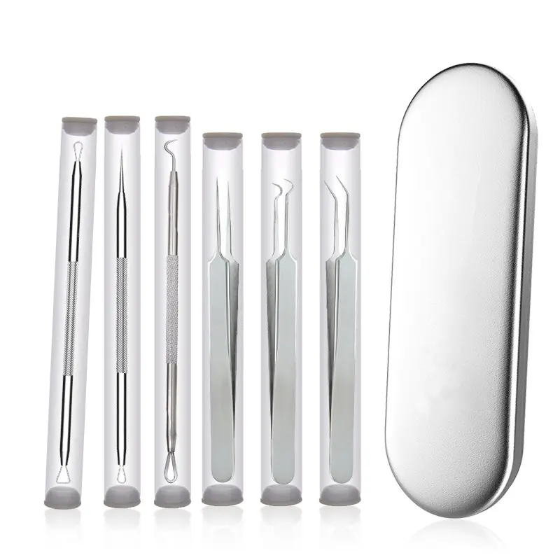 Different kinds of blackhead pimple acne remover device tool set facial