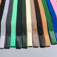 Cordón plano premium de 12 mm de doble capa hueco con puntas de silicona suave para sudaderas con capucha, pantalones deportivos y ropa deportiva