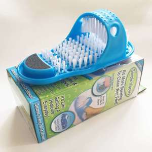 <b>Foot</b> Cleaning Brush With Pumice Stone Blue Plastic <b>Shower</b> <b>Foot</b> <b>Scrubber</b> For Exfoliating Tools - Product Image 1
