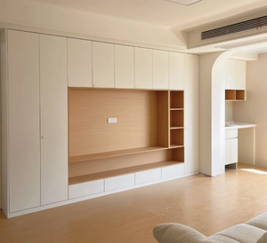 Meuble TV <span class=keywords><strong>en</strong></span> bois sur mesure pour salon, design moderne, construction durable, meuble de rangement pour salon - Product Image 1