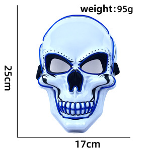 Masque LED d'<span class=keywords><strong>Halloween</strong></span>, masque à fil lumineux pour rave, masque lumineux LED d'<span class=keywords><strong>Halloween</strong></span>, masque effrayant, masque de crâne effrayant, masque de cosplay, masque de squelette - Product Image 5