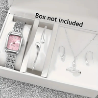 Ensemble de montres exclusif pour femmes - Accessoires de montre carrés à la mode pour filles, ensemble de 6 pièces NW0046