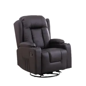 GEEKSOFA Adjustable Relaxing Manual Living Room Chair Glider Rocker Swivel Recliner Sofa With Massage Heated