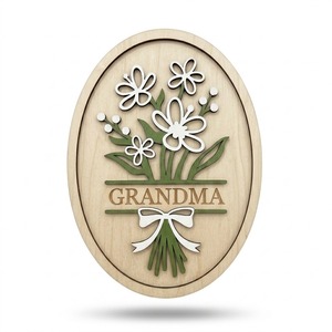 Letrero Decorativo de Madera Floral 3D Personalizable, Regalo Grabado Personalizado para el Día de la Madre y Recuerdo para la Abuela - Product Image 3