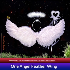 Ailes d'<span class=keywords><strong>ange</strong></span> en plumes faites à la main YHM pour cosplay, spectacle de fin d'année pour enfants, défilé sur scène, accessoires photo de mariage, princesse (sans dos) - Product Image 3