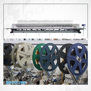 18 đầu 6 kim hai màu sequin trái 1 màu phải 1 màu sequin phẳng chức năng trộn đa đầu máy thêu sequin - Product Image 1