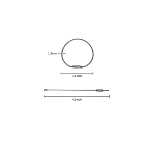 Attaches à bagages en acier inoxydable robustes, boucles pour étiquettes, porte-étiquettes, fils de 1,5 mm, porte-clés, câbles de 4 pouces - Product Image 6