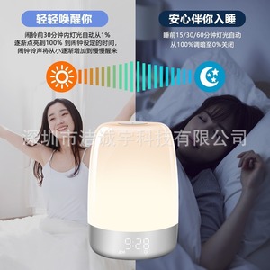 Sleep Wake Up Lamp Led Sunrise Alarm Clock Night <b>Light</b> Round USB Powered <b>Timer</b> With Display For Bedroom Bedside Use - Product Image 3
