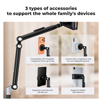 Soporte Universal para Tablet y Teléfono K&F CONCEPT con Base Ponderada de 2.89 kg y Brazo Ajustable de 1.6 m para Cama o Sofá