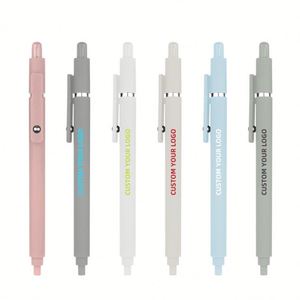 Solid Color Morandi School Student Custom Personalize <b>Ballpoint</b> <b>Pen</b> with 0.5mm Tip Plastic Body Black Ink for Wholesale - Product Image 3