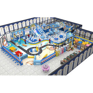 Aire de jeux intérieure sur le thème de l'océan avec piscine à balles, toboggan et piste de course pour enfants, centre de divertissement scolaire - Product Image 1