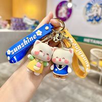 Gantungan Kunci PVC Kucing Bunga Lucu, Penjualan Produsen, Merchandise Stan Pameran, Liontin Tas Ransel Pelajar, Aksesoris Gantungan Kunci
