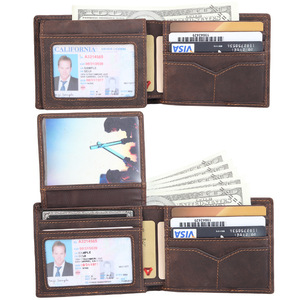 Tiding Genuine Leather <b>Wallet</b> Men <b>RFID</b> Protection Short <b>Wallet</b> Dark Brown P9280FSR - Product Image 3