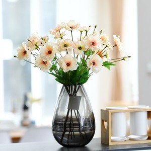 Bouquet de pivoines artificielles champagne rose clair en plastique, fleurs en soie douce, pour mariage, extérieur, décoration intérieure, haute simulation - Product Image 1