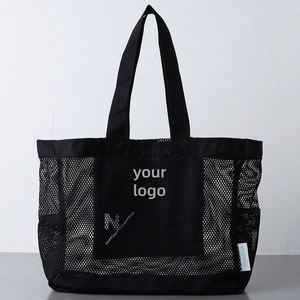 Bolsa de Playa de Malla de Nailon de Alta Calidad LILALILA, Bolsa de Compras, Diseño Personalizado con Logotipo - Product Image 1