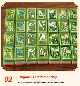 <span class=keywords><strong>Oriente</strong></span> se une a <span class=keywords><strong>Occidente</strong></span>, fichas de mahjong verdes hechas a mano con encanto tradicional chino, perfectas para familias en todo el mundo. - Product Image 5