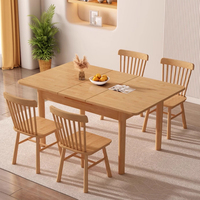 Table à manger moderne simple en chêne massif Combinaison de chaises carrées personnalisées pour maison nordique pour petites pièces