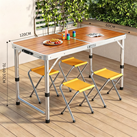 Table de repas pliante d'extérieur moderne, réglable en hauteur, en alliage d'aluminium, durable, légère, mobilier d'extérieur, garantie 5 ans
