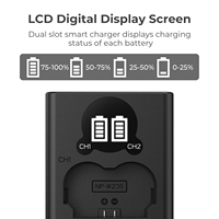 Pengisi Daya Baterai Kamera K&F Concept Dual Slot Type-C Quick Charger NP-W235 untuk Fujifilm X-T5, X-T4, GFX 100S, X-H2S